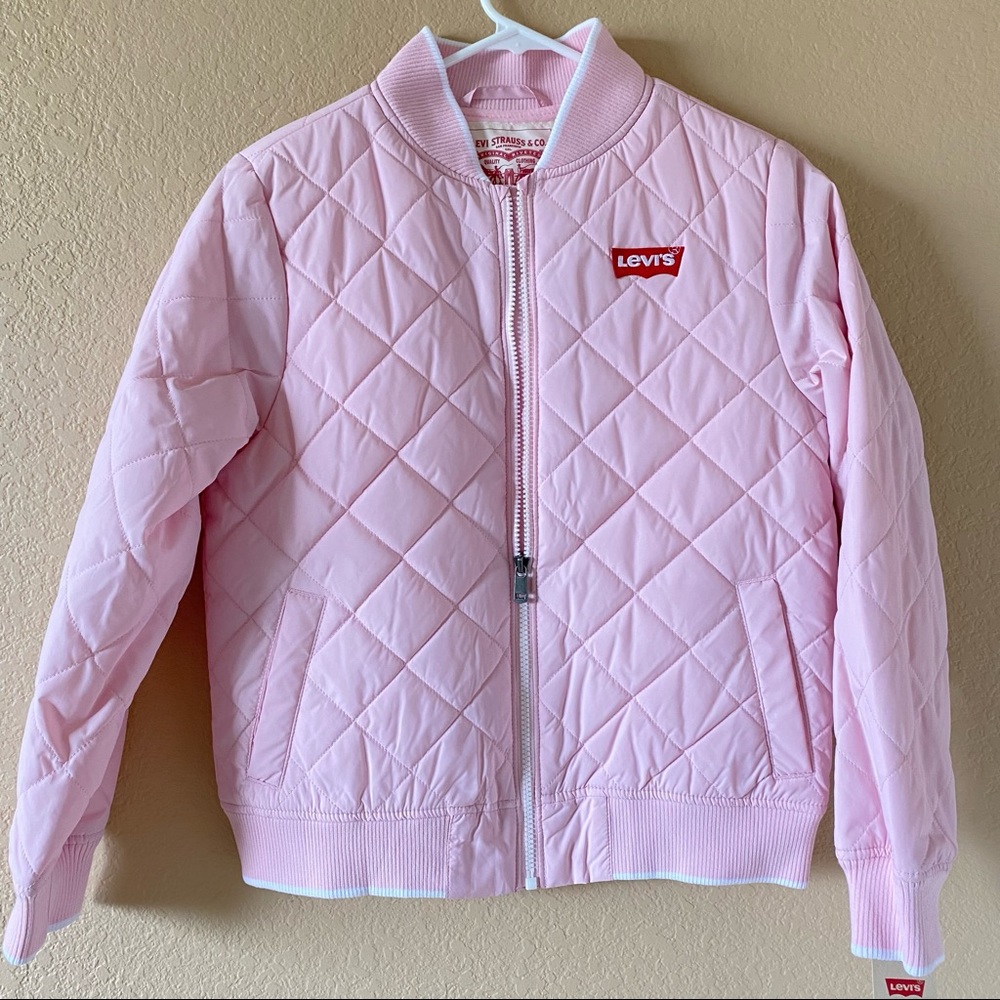 NEW Levi's Bomber quilted Bomber Jacket- Fairy Tale Pink